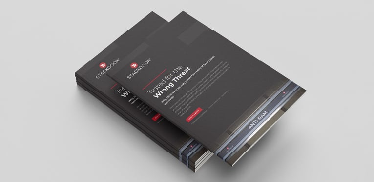 Stackdoor Anti-ram white paper banner